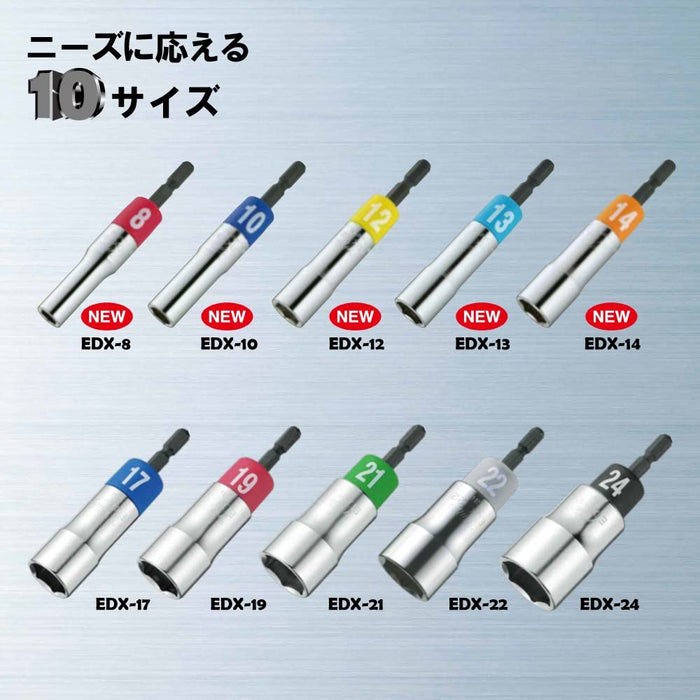 Top Kogyo Alpha Socket Set for Drills 8-14mm Hex Made in Japan-Kiichin - The #1 Place for Japanese Goods in Your Hand!