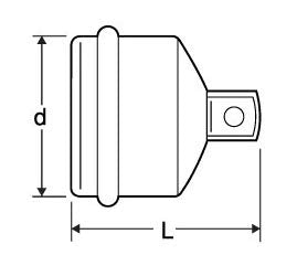 Top Kogyo Impact Socket Adapter 19.0mm to 12.7mm 54mm Length Japan Made-Kiichin - The #1 Place for Japanese Goods in Your Hand!