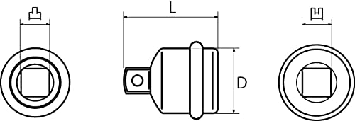 Top Kogyo Impact Socket Adapter 9.5-12.7mm 32.5mm Length Made in Japan-Kiichin - The #1 Place for Japanese Goods in Your Hand!