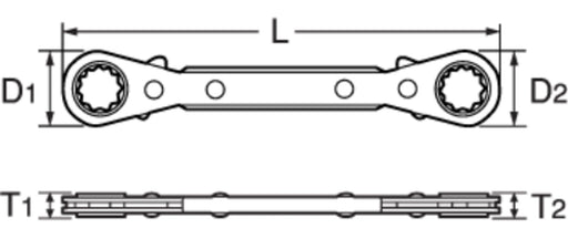 Top Kogyo Plate Ratchet Wrench 22x24mm 20° Feed Thin Type Maintenance Tool-Kiichin - The #1 Place for Japanese Goods in Your Hand!