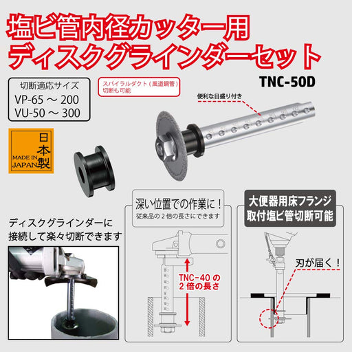 Top Kogyo PVC Pipe Cutter Disc Grinder Set 100mm Blade TNC-50D Japan Made-Kiichin - The #1 Place for Japanese Goods in Your Hand!