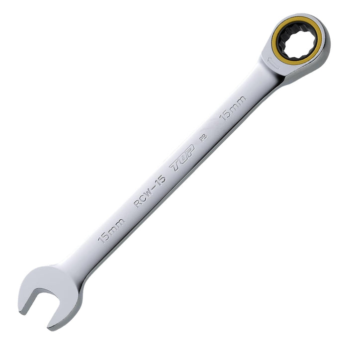 Top Kogyo Ratchet Combination Wrench 15mm 5° Angle Gear RCW-15-Kiichin - The #1 Place for Japanese Goods in Your Hand!