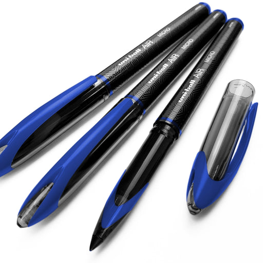 Mitsubishi Pencil Uni-Ball Air Micro 0.5mm Pack of 3 Fine Blue Rollerball Pens-Kiichin - The #1 Place for Japanese Goods in Your Hand!