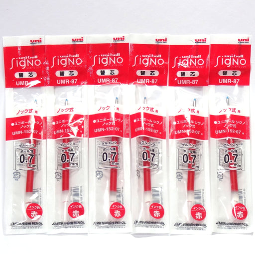Mitsubishi Pencil Uni-Ball Red Ink Refill 0.7mm for Signo 207 6-Pack-Kiichin - The #1 Place for Japanese Goods in Your Hand!