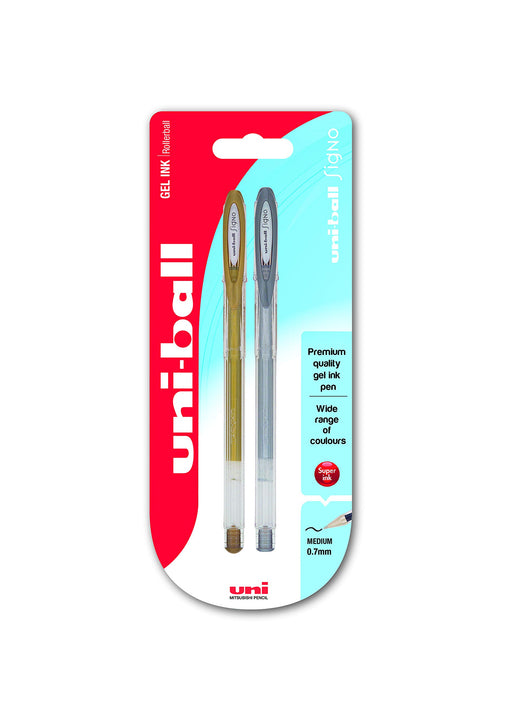 Mitsubishi Pencil Uni-Ball Um120 Signo Gold and Silver Gel Rollerball Pen Pack of 2-Kiichin - The #1 Place for Japanese Goods in Your Hand!