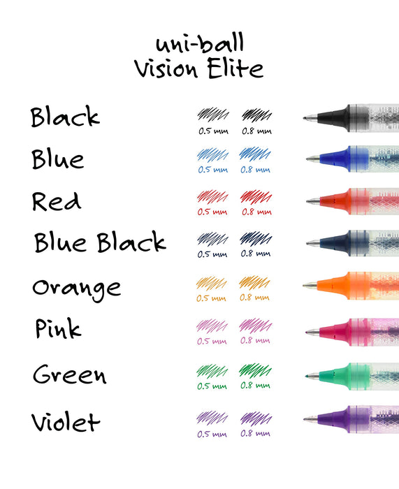 Mitsubishi Pencil Uni-Ball Vision Elite Pack of 12 Smooth 0.8mm-Kiichin - The #1 Place for Japanese Goods in Your Hand!