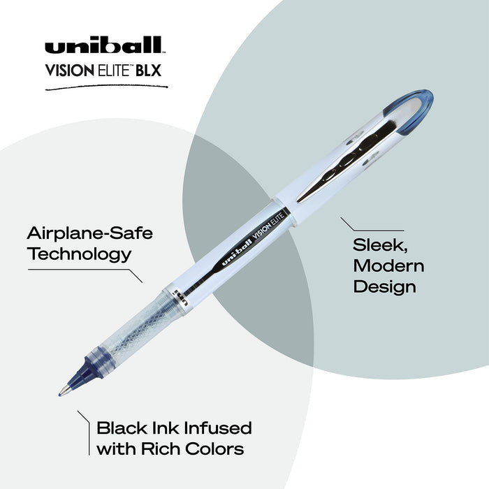 Mitsubishi Pencil Uni-Ball Vision Elite 3-Pack Rollerball Pen with BLX Infusion-Kiichin - The #1 Place for Japanese Goods in Your Hand!