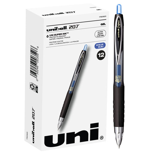 Mitsubishi Pencil Uniball 207 Gel Pen Black Medium Point 0.7mm Retractable 12-Pack-Kiichin - The #1 Place for Japanese Goods in Your Hand!