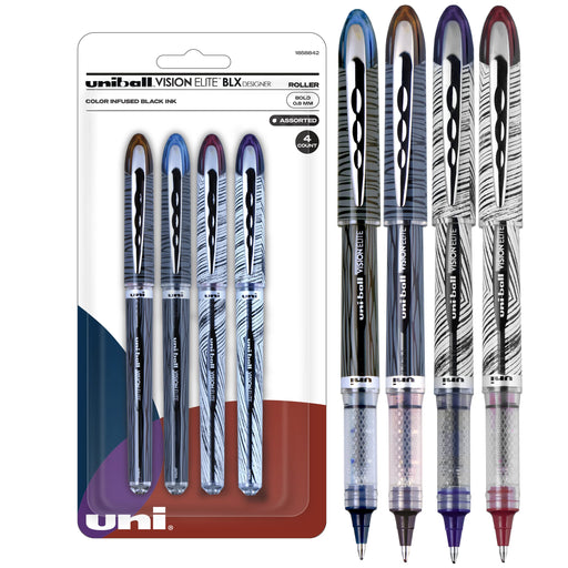 Mitsubishi Pencil Uniball Vision Elite 4-Count Water-Based Designer Series Ballpoint Pen-Kiichin - The #1 Place for Japanese Goods in Your Hand!