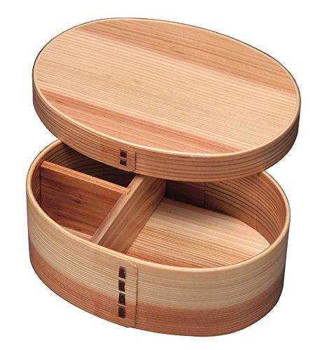 Yamaya Lacquerware Shop Natural Wooden Bento Box with Divider Eco-Friendly-Kiichin - The #1 Place for Japanese Goods in Your Hand!