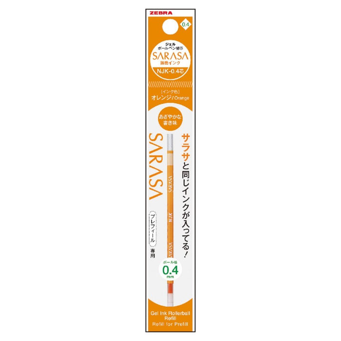 Zebra Prefeel Sarasa Orange Ink 0.4mm Lead Ballpoint Pen Refills 10 Pieces-Kiichin - The #1 Place for Japanese Goods in Your Hand!