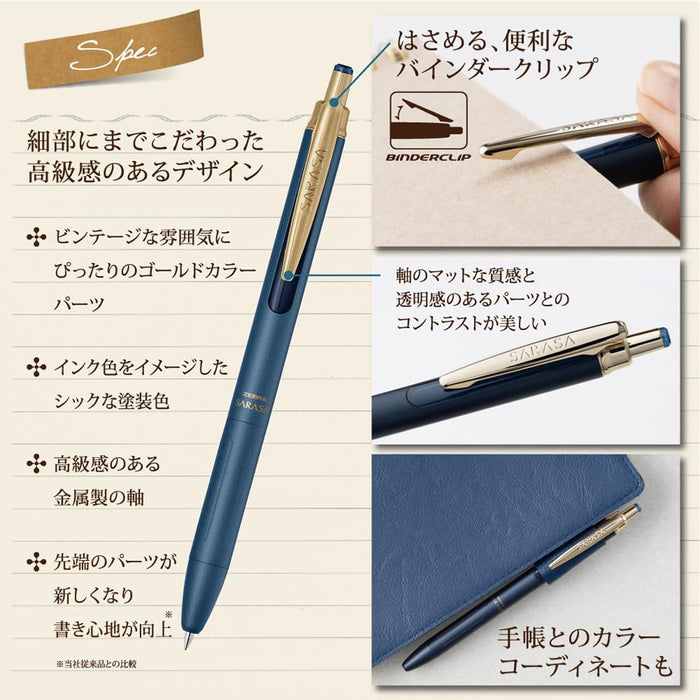 Zebra Sarasa Grand Dark Blue Gel Ballpoint Pen 0.3mm - Zebra Branded High-Quality Pen-Kiichin - The #1 Place for Japanese Goods in Your Hand!
