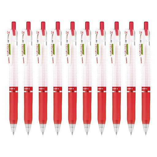 Zebra Sarasa Markon Gel Ballpoint Pen 0.4mm Red Ink Pack of 10-Kiichin - The #1 Place for Japanese Goods in Your Hand!