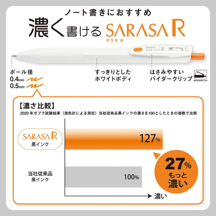 Zebra Sarasa R 10-Pack of 0.4mm Gel Ballpoint Pens in Red-Black Color-Kiichin - The #1 Place for Japanese Goods in Your Hand!