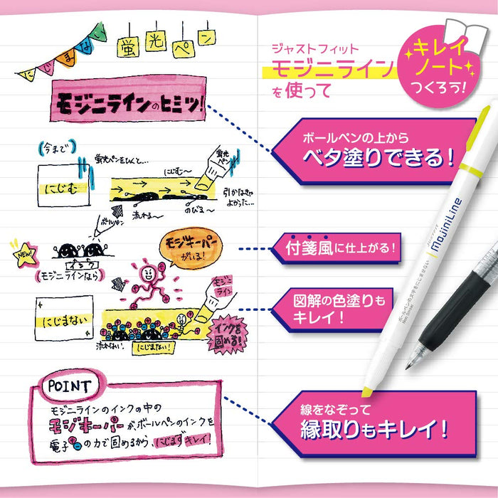 Zebra Just Fit Mozini Line Green Highlighters - Pack of 10 B-Wks22-G Series-Kiichin - The #1 Place for Japanese Goods in Your Hand!