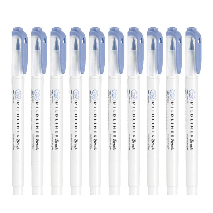 Zebra Mild Liner Highlighter Set Dark Blue 10 Pieces - Zebra B-WFT8-MDB-Kiichin - The #1 Place for Japanese Goods in Your Hand!