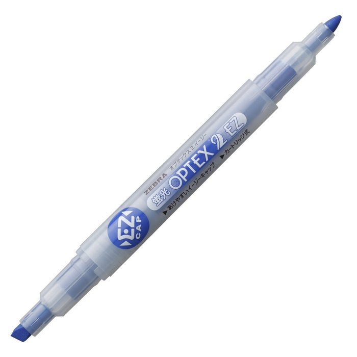 Zebra Optex 2 Ez Dark Blue Highlighter Pack 10 Pieces - B-Wkt11-Db-Kiichin - The #1 Place for Japanese Goods in Your Hand!