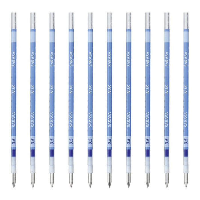 Zebra Prefeel Sarasa Njk-0.5 Lead Pale Blue Ballpoint Pen Refill Pack of 10-Kiichin - The #1 Place for Japanese Goods in Your Hand!