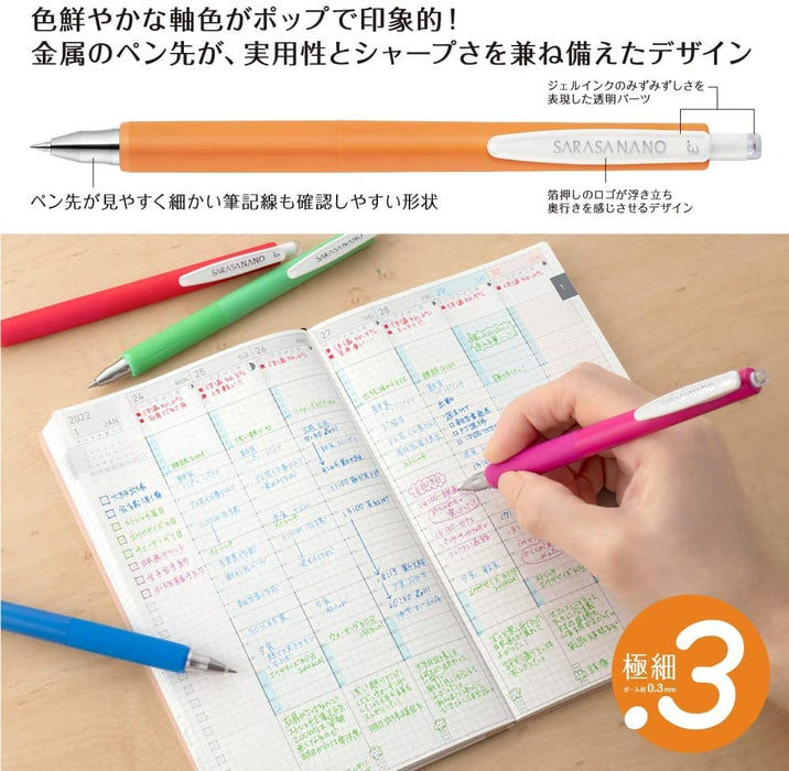 Zebra Sarasanano Gel Ballpoint Pens 0.3mm Light Pink Pack of 10-Kiichin - The #1 Place for Japanese Goods in Your Hand!
