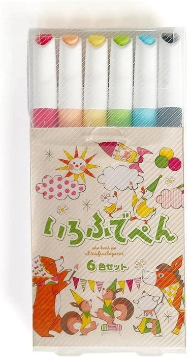Kokuyo Irofude Water Based Brush Pen Set - 6 Pens
 - 4901480434384