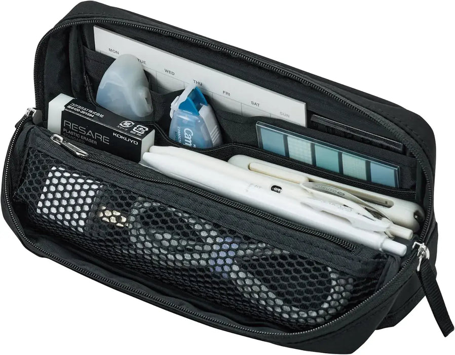 Kokuyo Large Capacity Pencil Case Tool Pen Organizer Kabako - Black Am Limited - 4901480407456