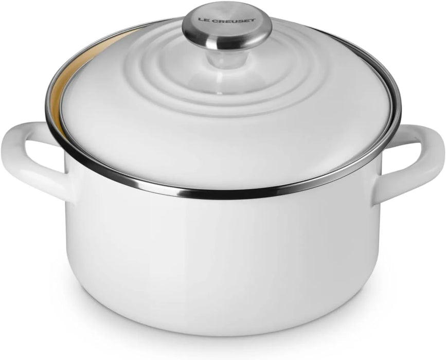 Le Creuset Enameled Steel Petite Stockpot 3.8 Quart Sea Salt Le Creuset - White 3.6L
 - 0630870349932