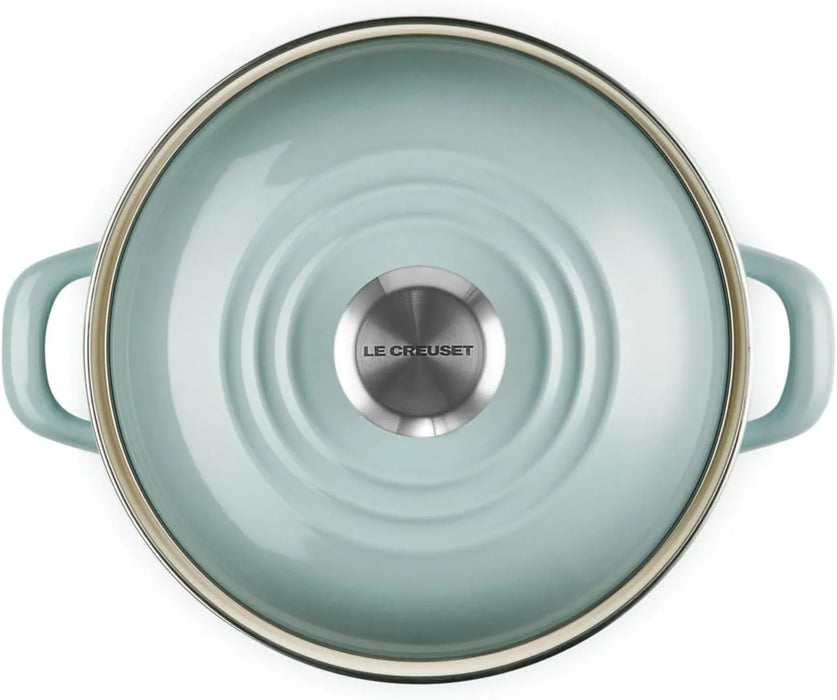 Le Creuset Enameled Steel Petite Stockpot 3.8 Quart Sea Salt Le Creuset