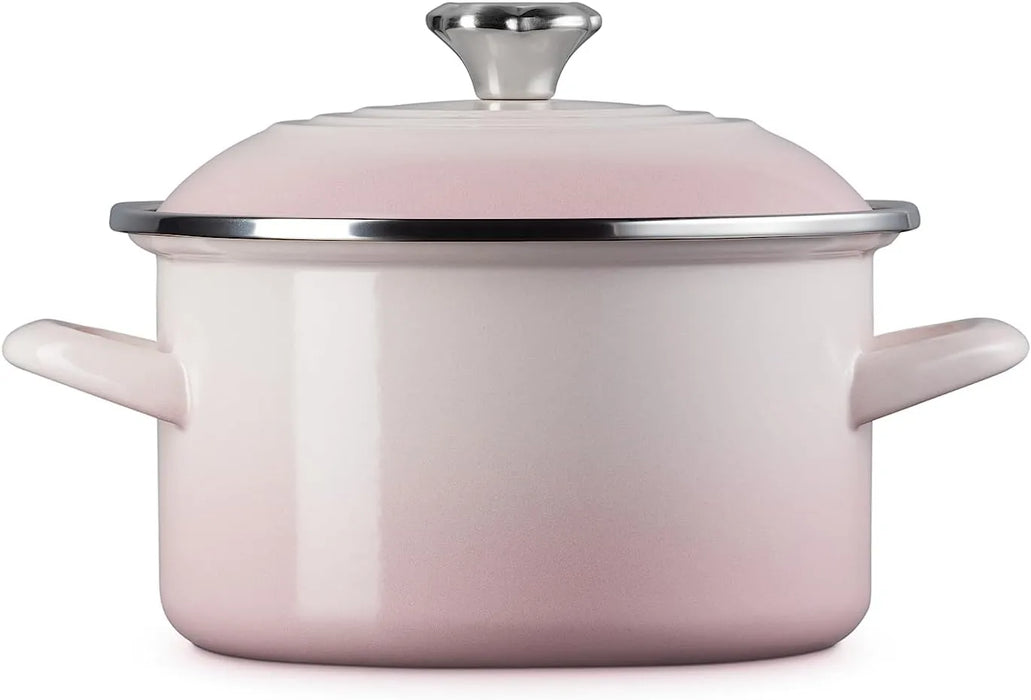 Le Creuset EOS Shell Pink Enameled Casserole Pot 7.1 Inch IH Compatible Le Creuset