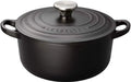 Le Creuset Matte Black Enameled Cast Iron Cocotte Ronde Pot 6.3 Inch Le Creuset
