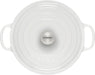 Le Creuset Signature Enameled Cast Iron Wide Round Dutch Oven 6.75 Qt White Le Creuset