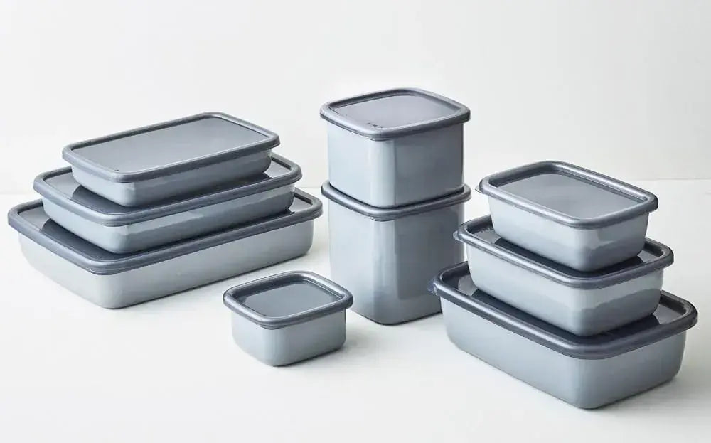 Noda Horo GS-L Enameled Heat Resistant Storage Container with Lid