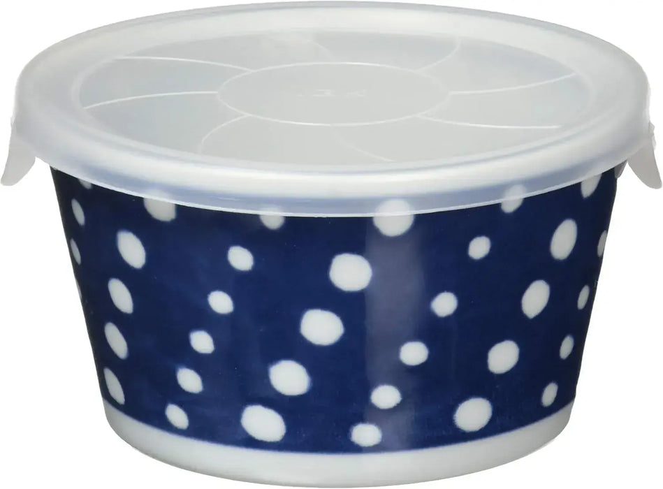 Saikai Pottery Hasami Ware Indigo Japan Range Pack with Lid Medium Bowl - Dying Scrubber 4.3in - 4965451428703