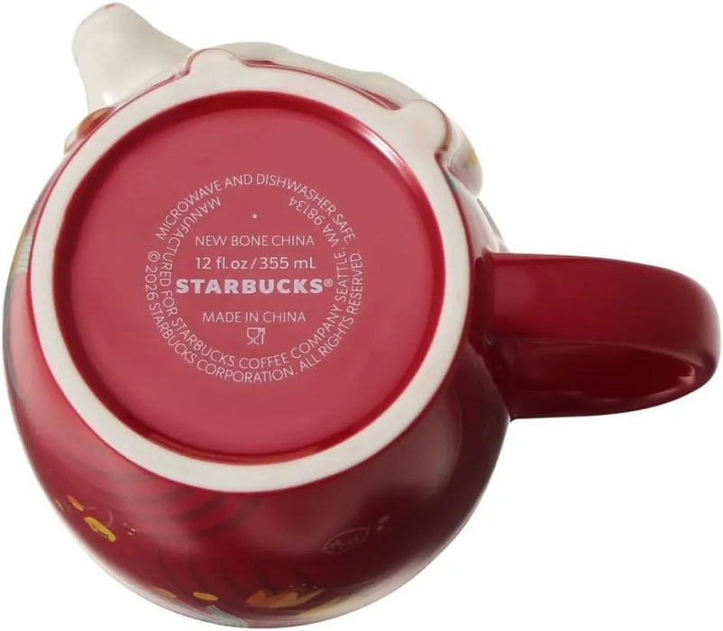 Starbucks New Year Bear Mug 12oz Zodiac Horse Noon Design