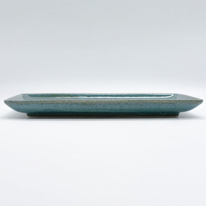 title Aito Natural Color Long Plate 21x13cm Green Mino Ware 517304-Kiichin - The #1 Place for Japanese Goods in Your Hand!