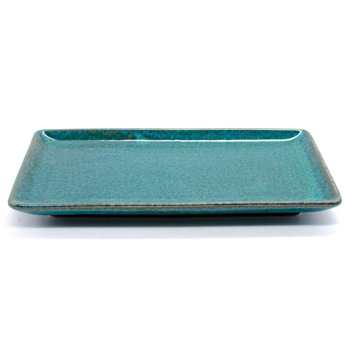 title Aito Natural Color Long Plate 21x13cm Green Mino Ware 517304-Kiichin - The #1 Place for Japanese Goods in Your Hand!