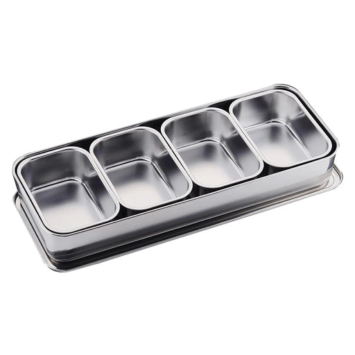 Large 4-Compartment Clover Stainless Steel Yakumi Seasoning Container-Kiichin - The #1 Place for Japanese Goods in Your Hand!