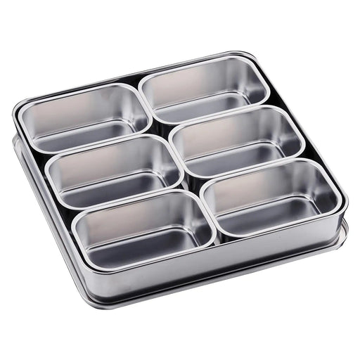 Large 6-Compartment Clover Stainless Steel Yakumi Seasoning Container-Kiichin - The #1 Place for Japanese Goods in Your Hand!