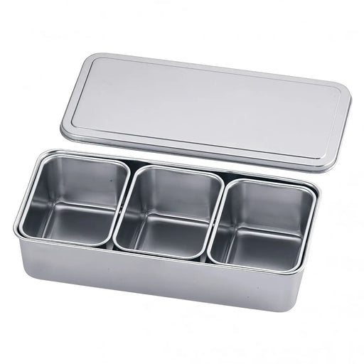 Compact 3-Compartment Stainless Steel Yakumi Seasoning Container by Clover-Kiichin - The #1 Place for Japanese Goods in Your Hand!