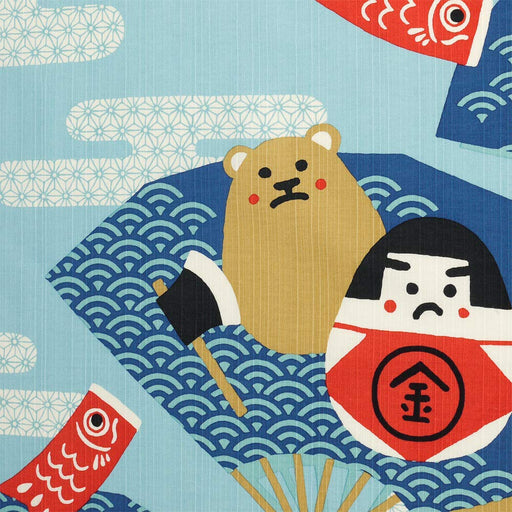 Blue Kintaro Daruma Furoshiki - 50cm Japanese Cloth-Kiichin - The #1 Place for Japanese Goods in Your Hand!