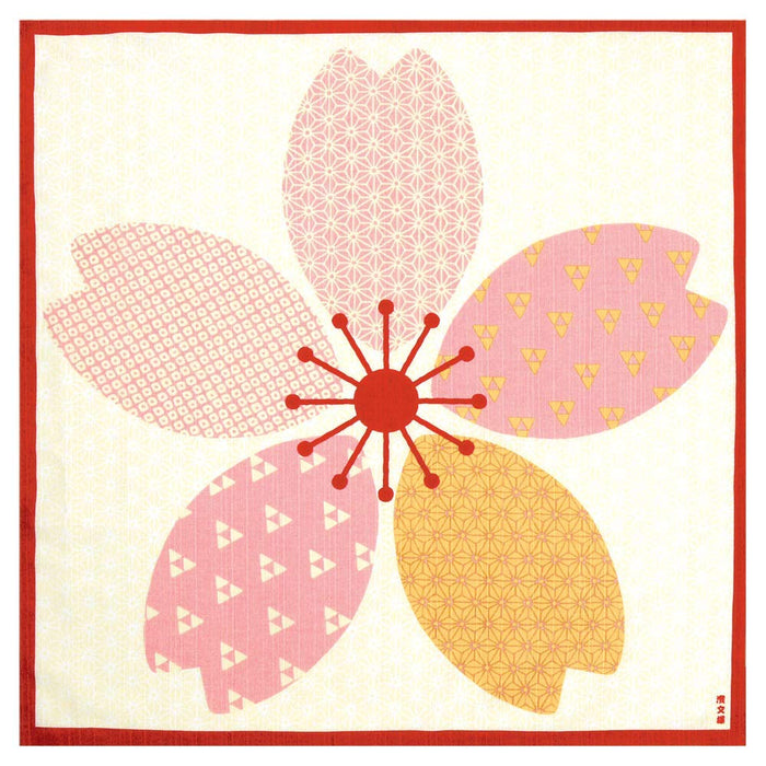 Sakura Red Japanese Cloth - Hama Pattern 50Cm-Kiichin - The #1 Place for Japanese Goods in Your Hand!