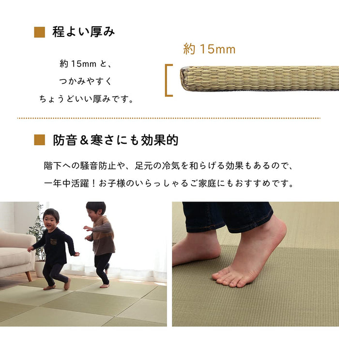 Ikehiko Corporation Japan Igusa Standing Tatami System - Convenient Storage, Anti-Slip Backing, Easy Care-Kiichin - The #1 Place for Japanese Goods in Your Hand!