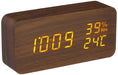 Iris Ohyama Wood Grain Alarm Clock - Multi-Functional Digital Temp/Humidity Control-Kiichin - The #1 Place for Japanese Goods in Your Hand!