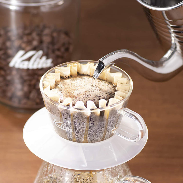 Kalita Wave Series Coffee Filter - White, 100 Pieces, Made in Japan, for 1-2 People-Kiichin - The #1 Place for Japanese Goods in Your Hand!
