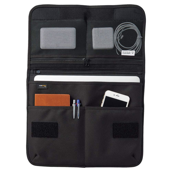 Lihit Lab Cordura Flat Pouch L Olive A7768-22 - Premium Japanese Design-Kiichin - The #1 Place for Japanese Goods in Your Hand!