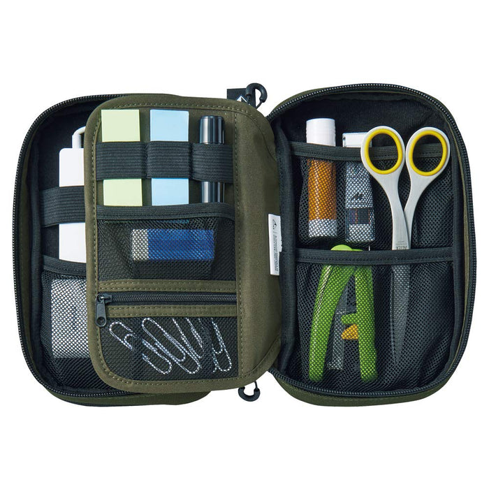 Lihit Lab Japan Cordura Double Pen Pouch A7765-24 Black-Kiichin - The #1 Place for Japanese Goods in Your Hand!