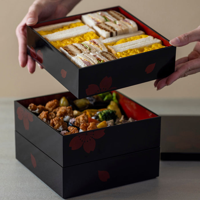 Miyamoto Sakura 3-Tier Jubako Box - 195mm ABS Resin-Kiichin - The #1 Place for Japanese Goods in Your Hand!