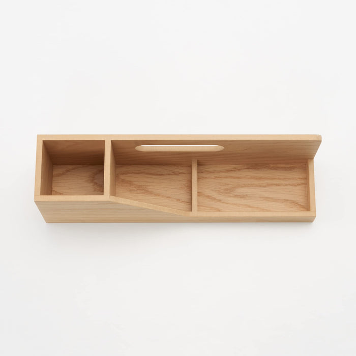 Mujirushi Ryohin Japan Wooden Desktop Toolbox - Compact and Functional-Kiichin - The #1 Place for Japanese Goods in Your Hand!