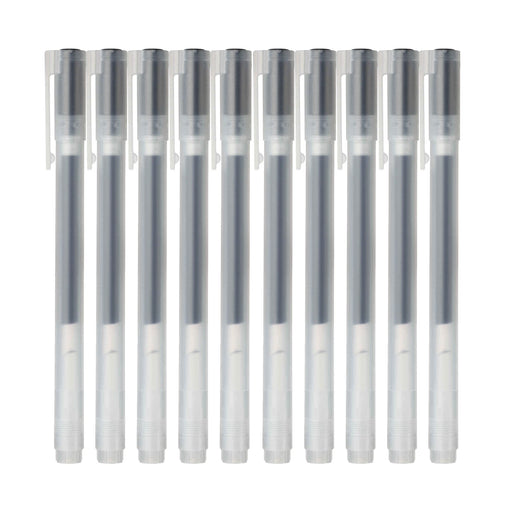 Mujirushi Ryohin 10-Pack Black Gel Ink Ballpoint Pen 0.5mm Tip-Kiichin - The #1 Place for Japanese Goods in Your Hand!