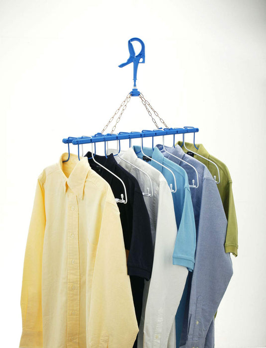 Nishida Japan Laundry Drying Skip Hanger - Dark Blue, 11-Strand, 54X49X40Cm-Kiichin - The #1 Place for Japanese Goods in Your Hand!
