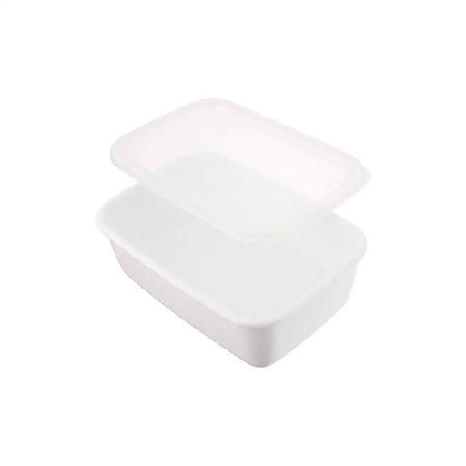 Noda Horo White Enamel Rectangle Deep Food Containers - Medium Size-Kiichin - The #1 Place for Japanese Goods in Your Hand!